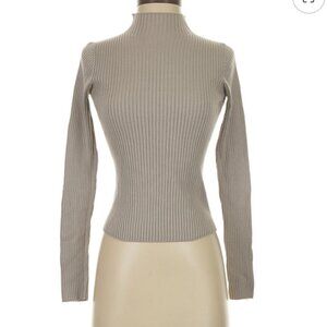 Uniqlo Ribbed Beige Mockneck
